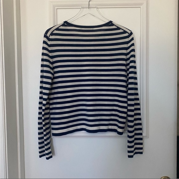 Jenni Kayne Mercer striped navy and cream sailor merino wool sweater - Picture 3 of 5